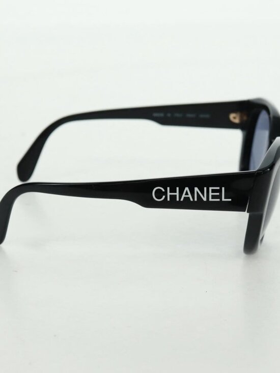 CHANEL Sunglasses plastic Black CC Auth ka1252